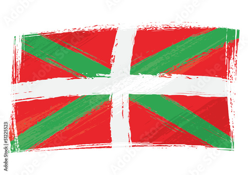 Grunge Basque Country flag photo