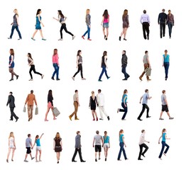 collection " back view of walking people "