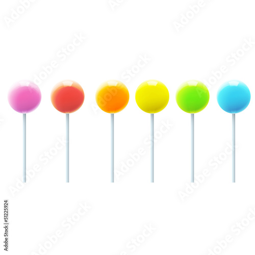 Collection of colorful lollipops. Vector design.