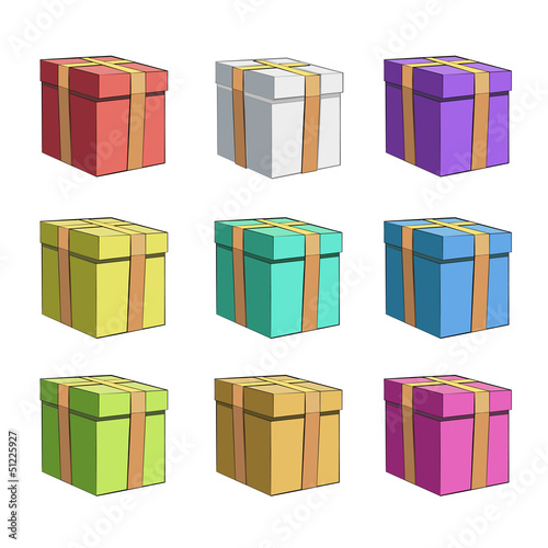 Colorful gift box. Vector ddesign.