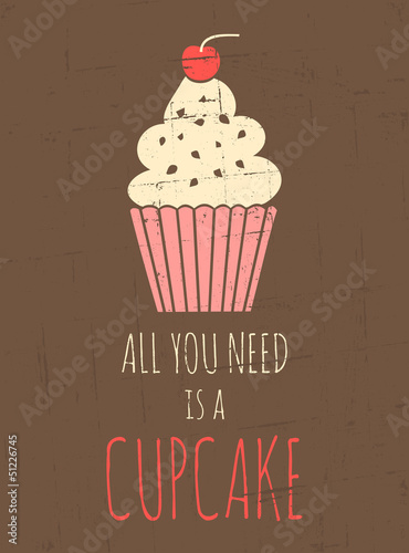 Retro Cupcake Poster