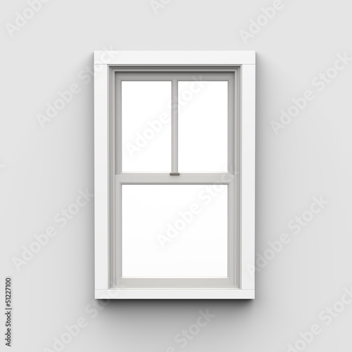 Closed Window on White Background