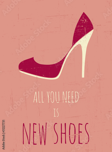Retro High Heeled Shoes Poster