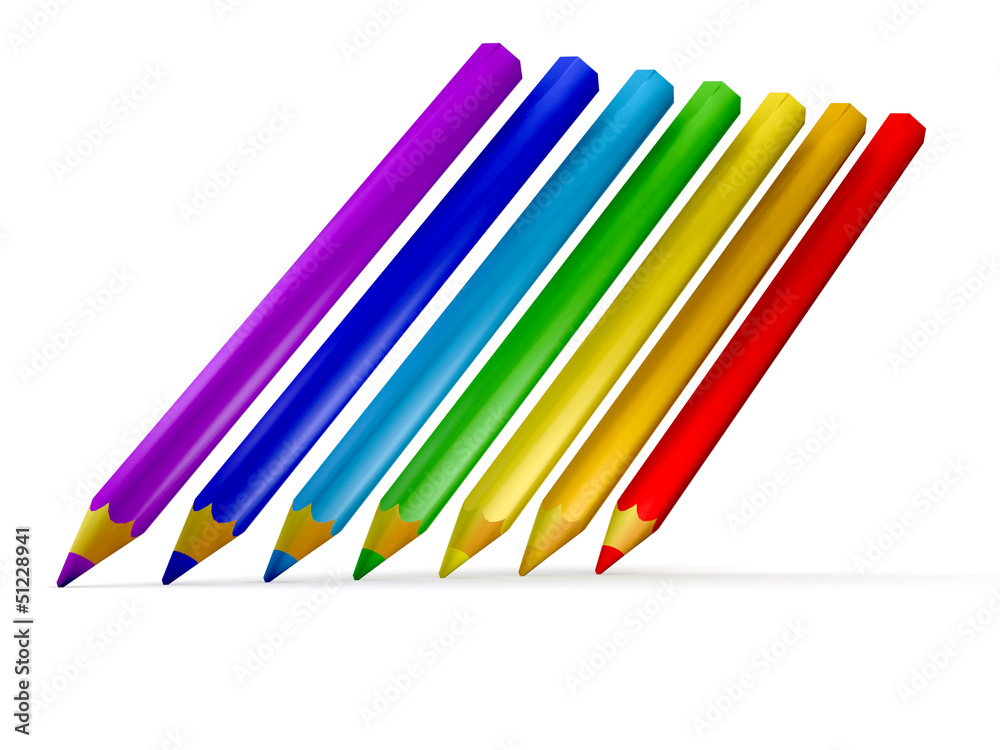 Fototapeta premium 3D colour pencils
