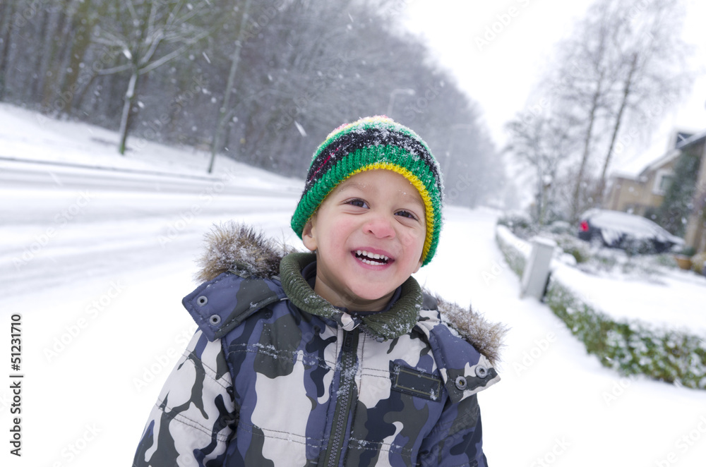 child in snow child in snow