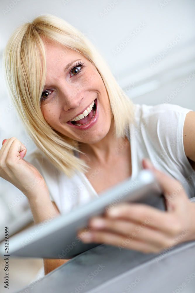 Beautiful young woman with satisfied expression Beautiful young woman with satisfied expression