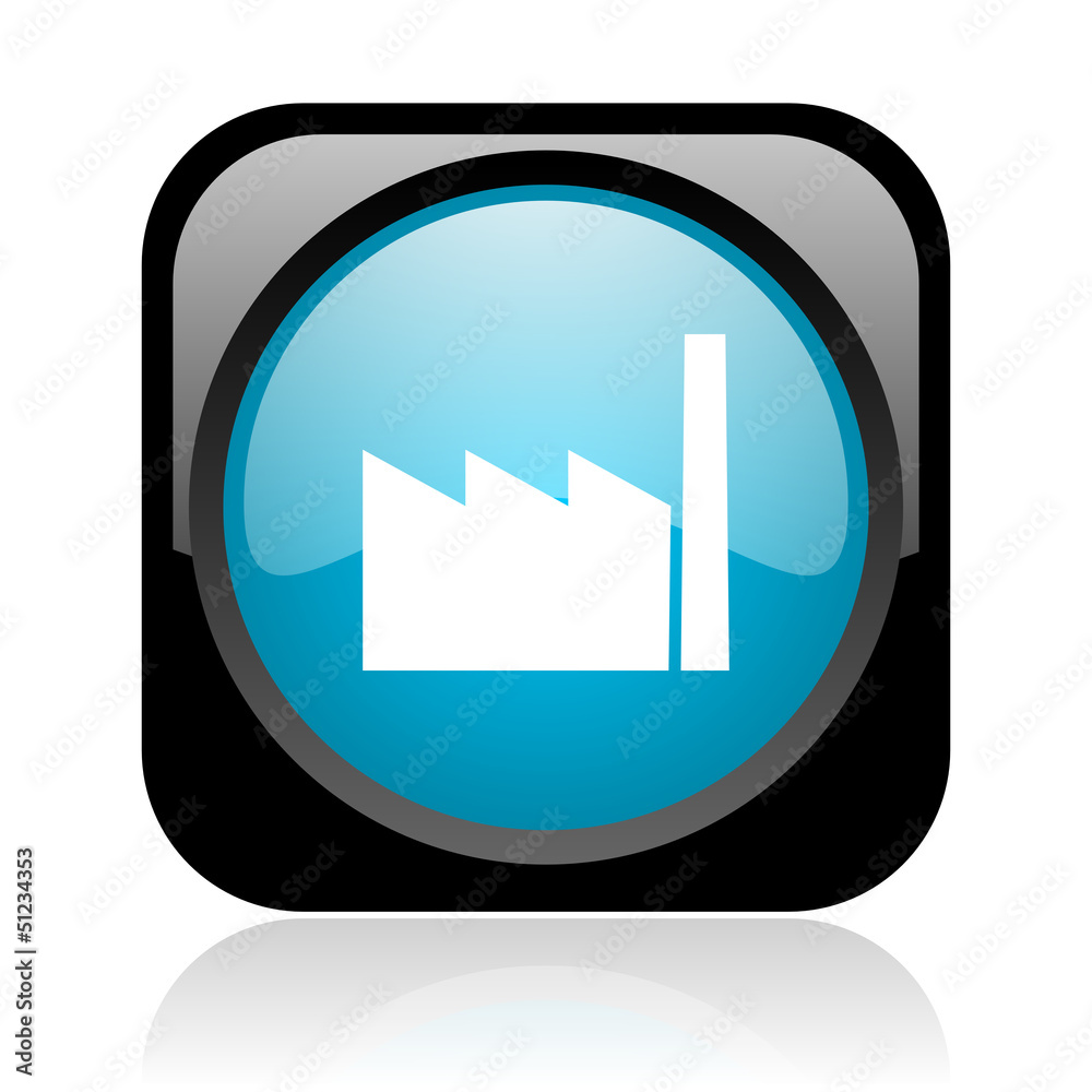 industry black and blue square web glossy icon industry black and blue square web glossy icon