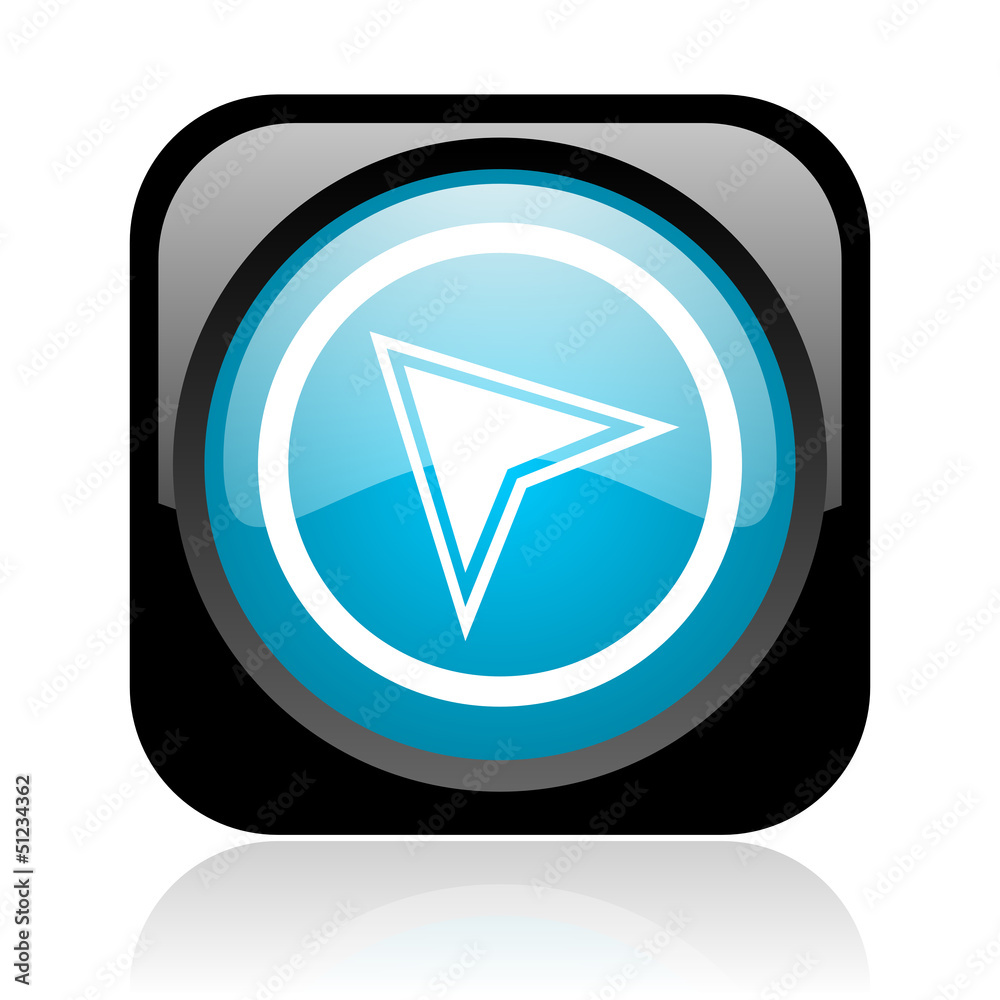 navigation black and blue square web glossy icon navigation black and blue square web glossy icon