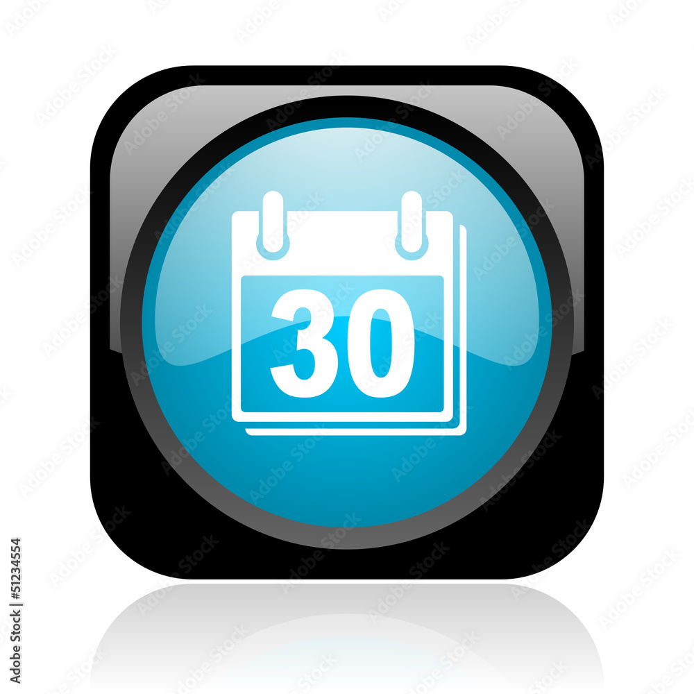 calendar black and blue square web glossy icon calendar black and blue square web glossy icon