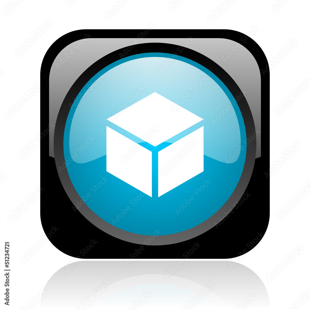 box black and blue square web glossy icon box black and blue square web glossy icon