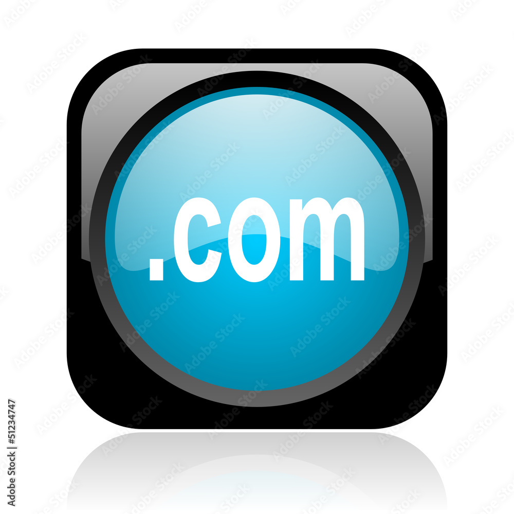 com black and blue square web glossy icon com black and blue square web glossy icon