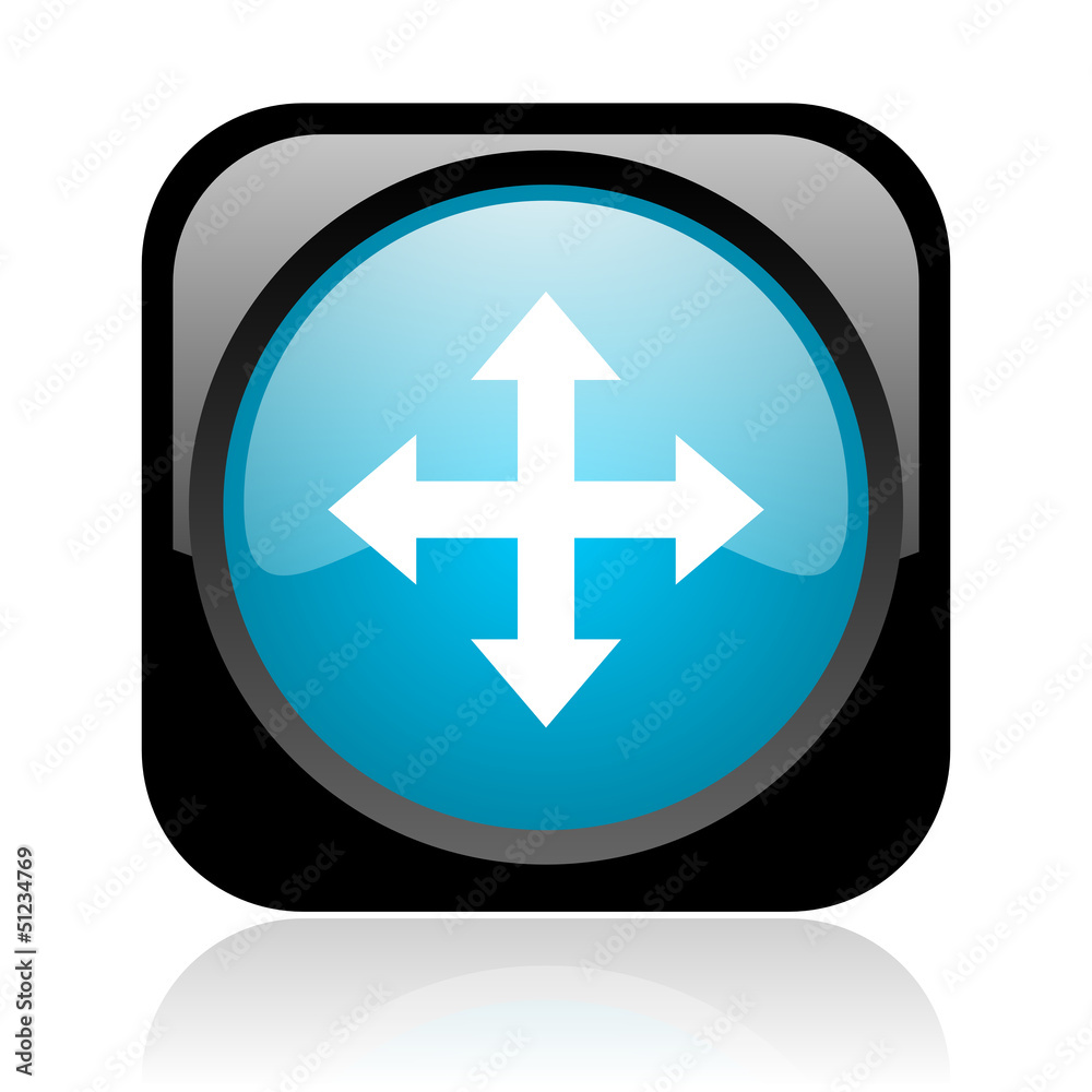 arrows black and blue square web glossy icon arrows black and blue square web glossy icon