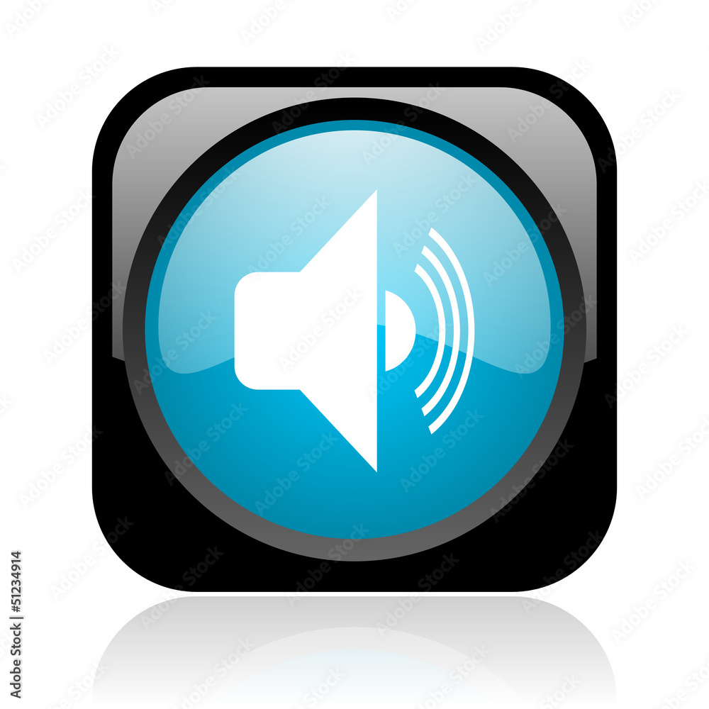 volume black and blue square web glossy icon volume black and blue square web glossy icon