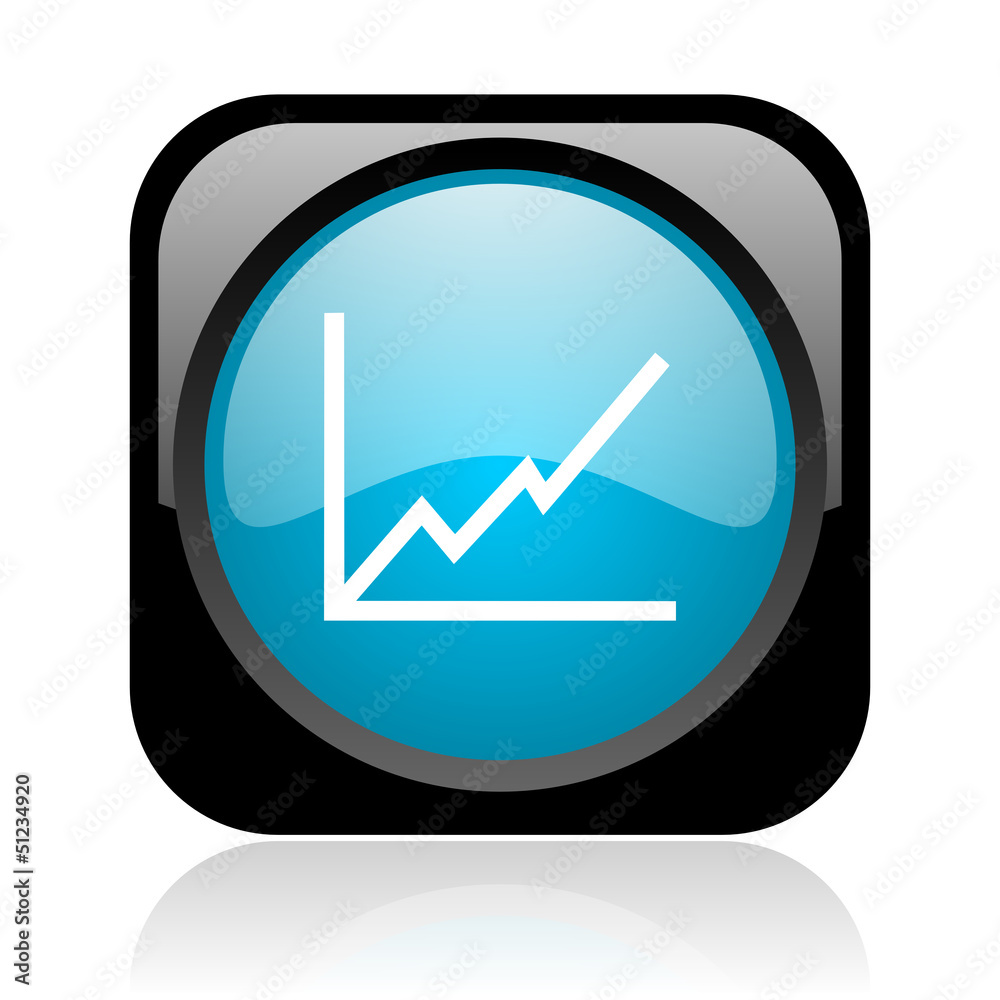 chart black and blue square web glossy icon chart black and blue square web glossy icon