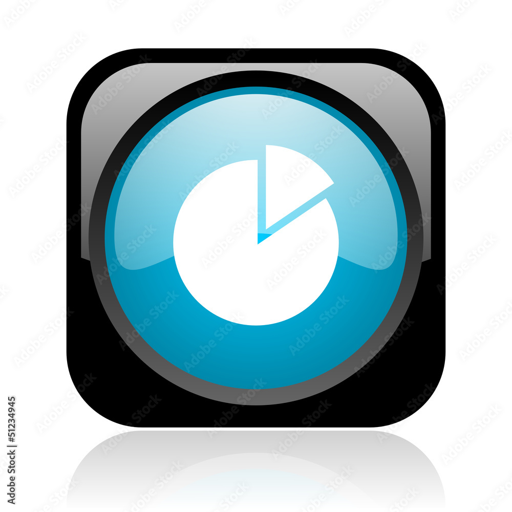 chart black and blue square web glossy icon chart black and blue square web glossy icon