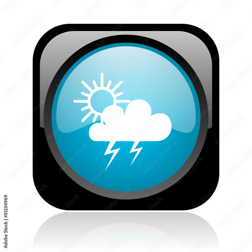 weather forecast black and blue square web glossy icon weather forecast black and blue square web glossy icon