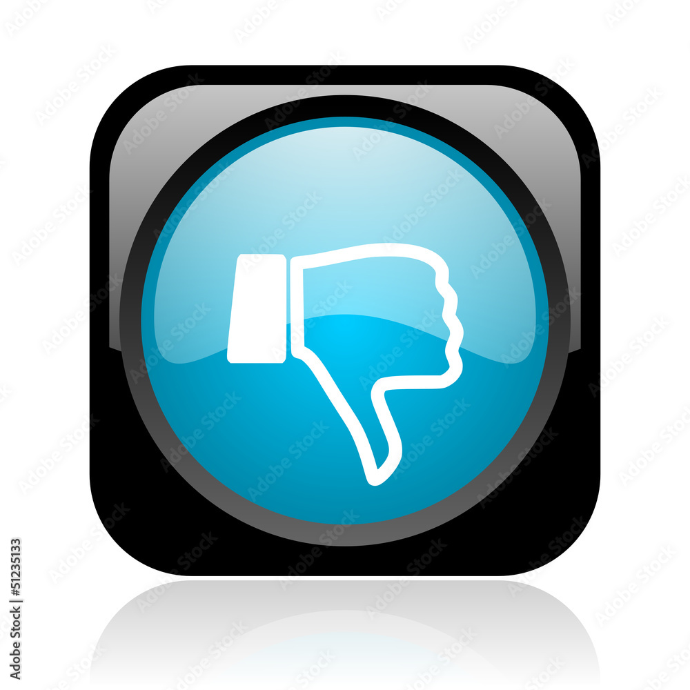 thumb down black and blue square web glossy icon thumb down black and blue square web glossy icon