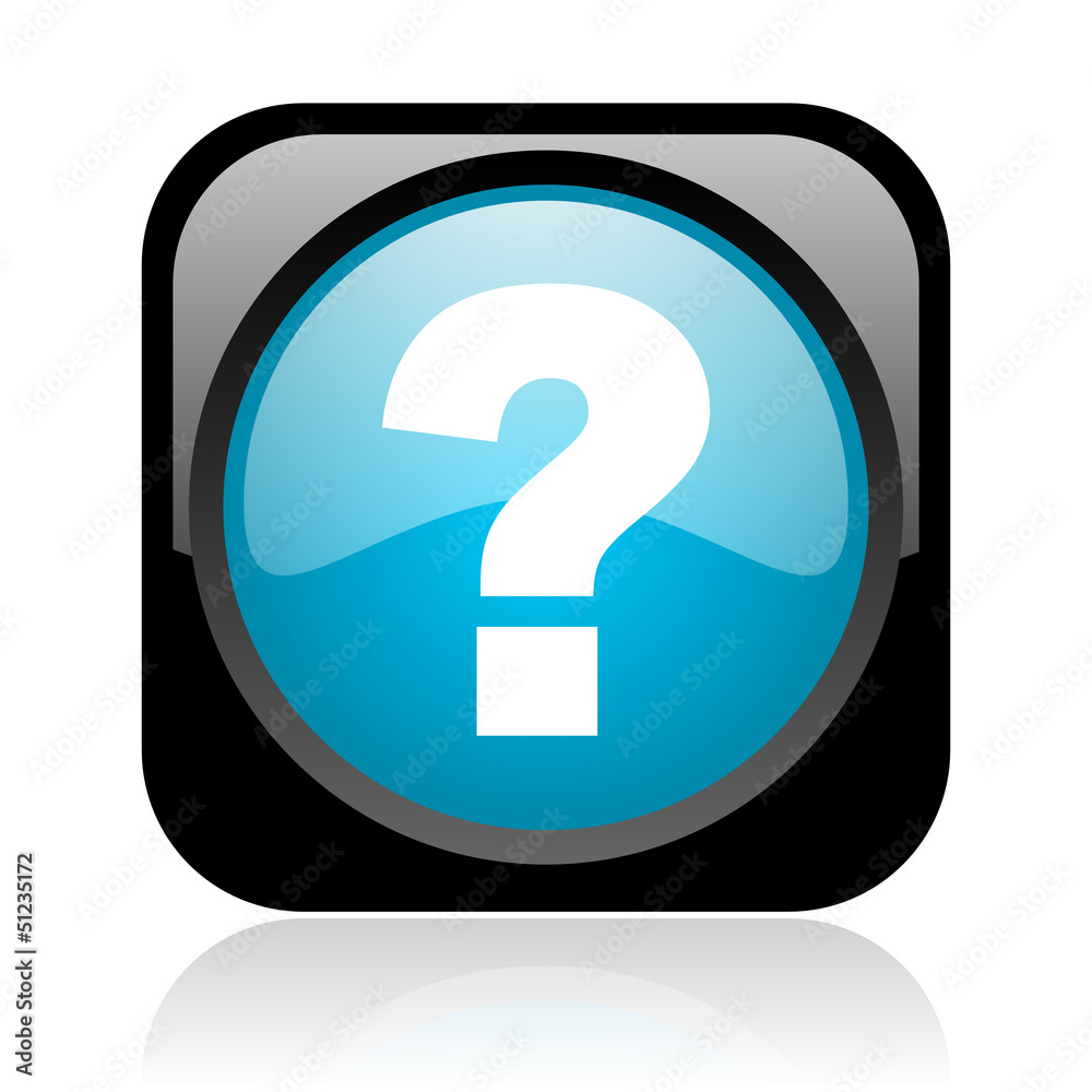 question mark black and blue square web glossy icon question mark black and blue square web glossy icon