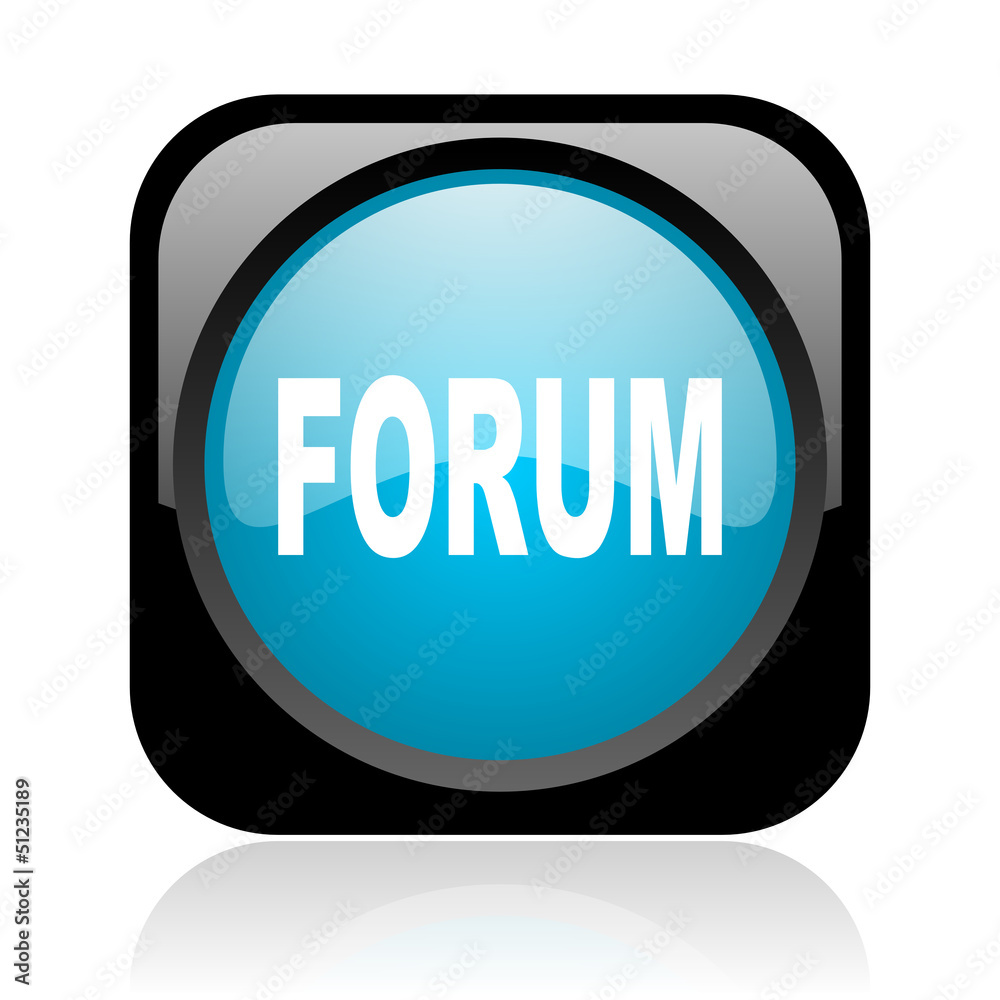 forum black and blue square web glossy icon forum black and blue square web glossy icon