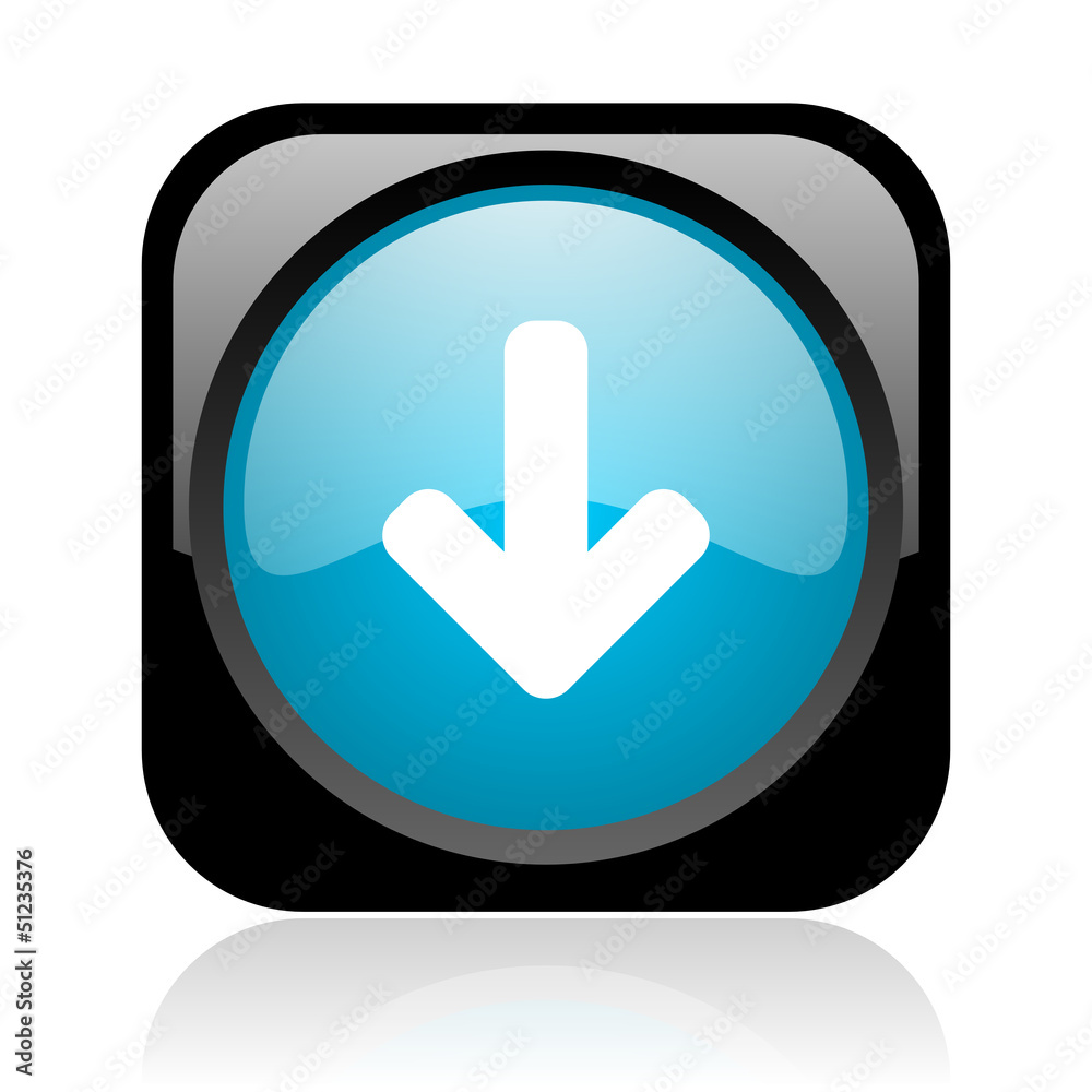 arrow down black and blue square web glossy icon arrow down black and blue square web glossy icon
