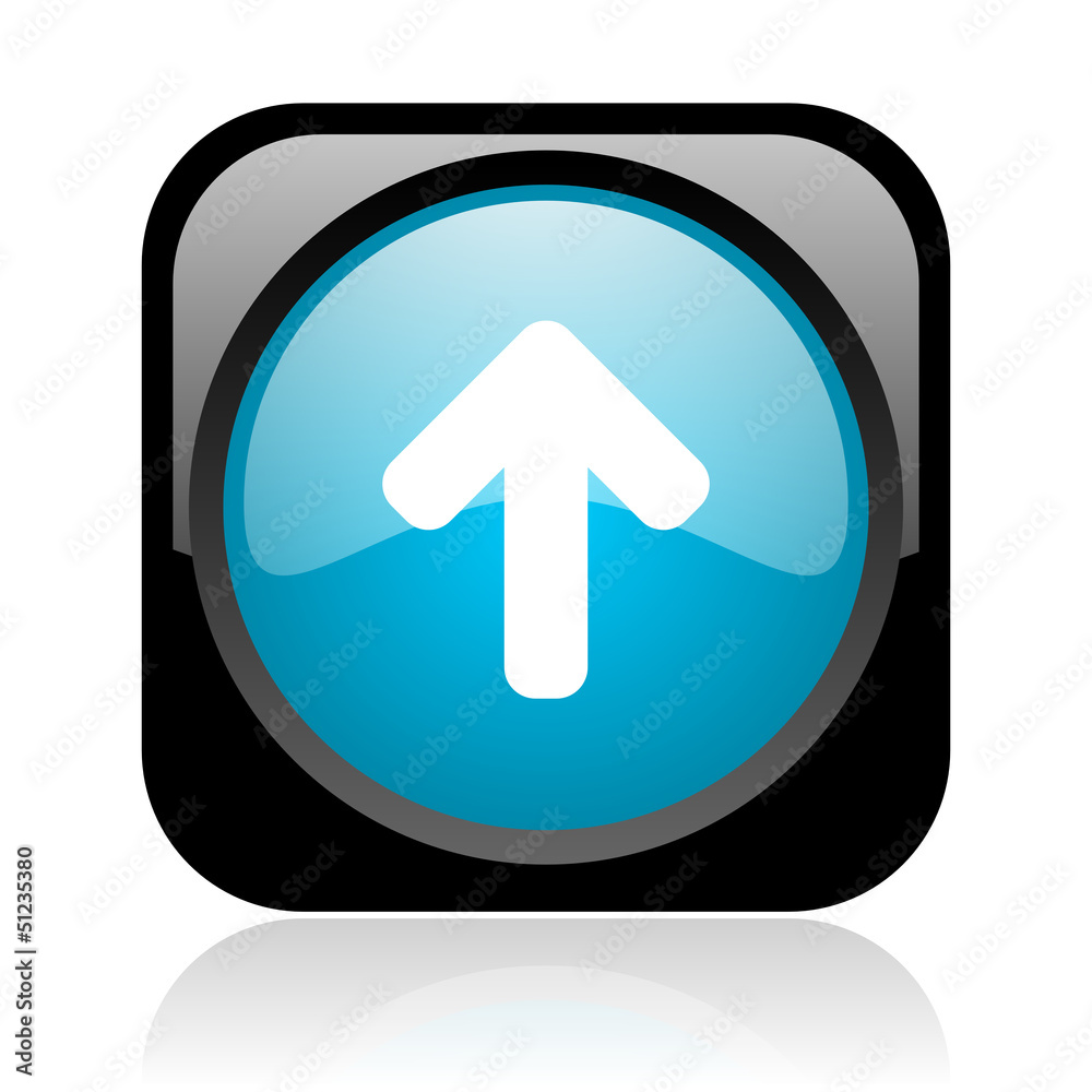 arrow up black and blue square web glossy icon arrow up black and blue square web glossy icon