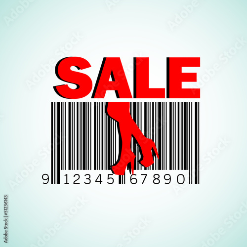 Barcode with the word sale