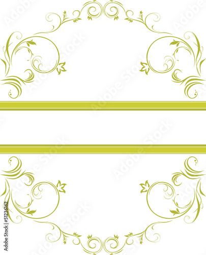 Green floral ornamental frame