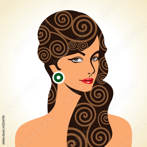 Beautiful woman silhouette