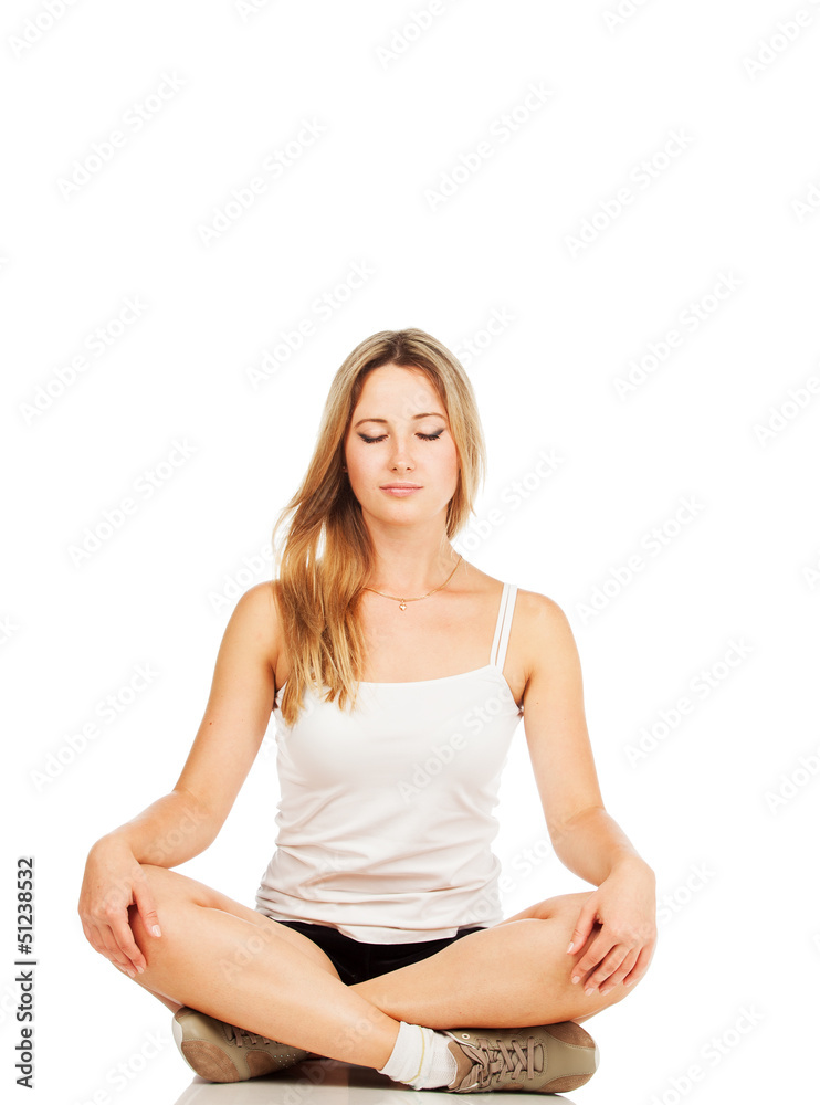 woman in sports clothes isolated on white woman in sports clothes isolated on white