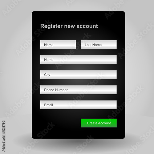 Registration web site form