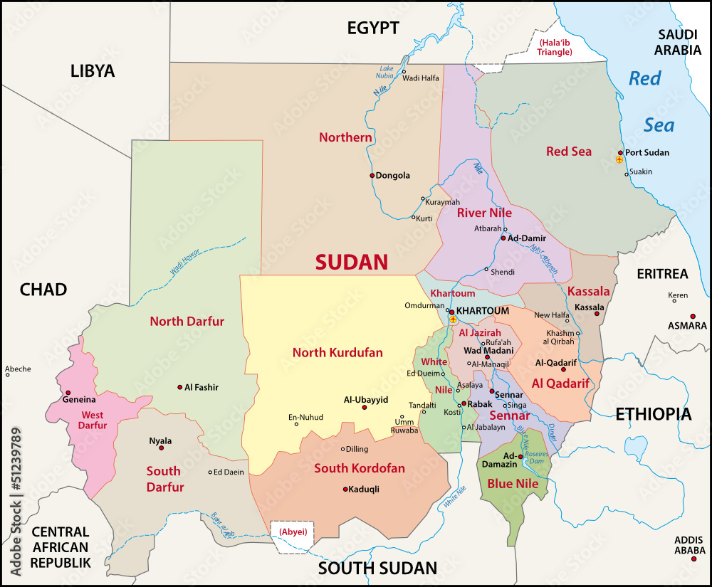 Fototapeta premium Sudan Administrativ