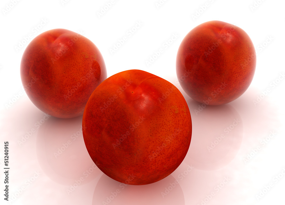 Obraz premium fresh peaches on a white background