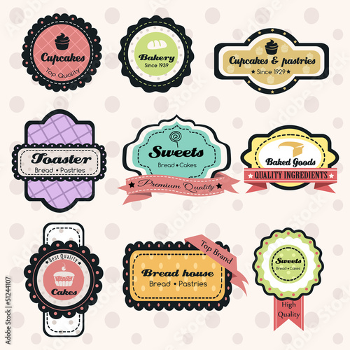 Vintage bakery labels