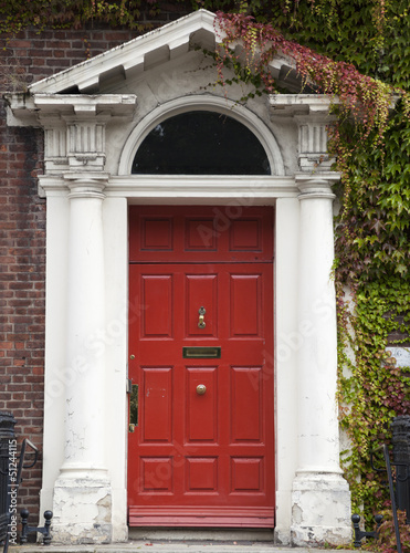 Colored door in Dublin from Georgian times (18th century)