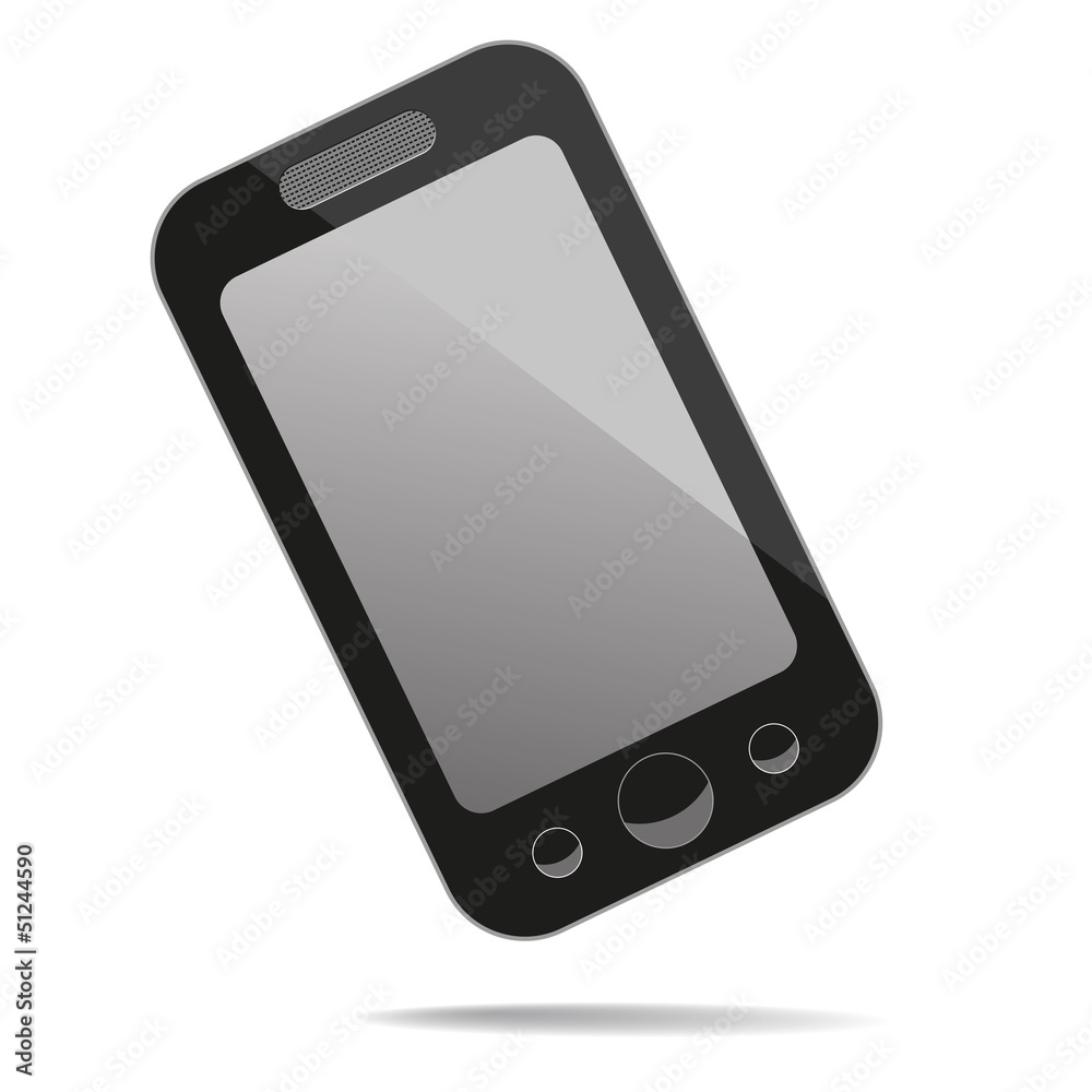 Mobile phone with blank screen. Vector illustration Mobile phone with blank screen. Vector illustration
