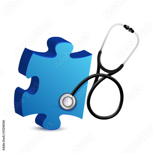 puzzle piece with a Stethoscope