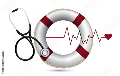 lifeline and lifebuoy with a Stethoscope