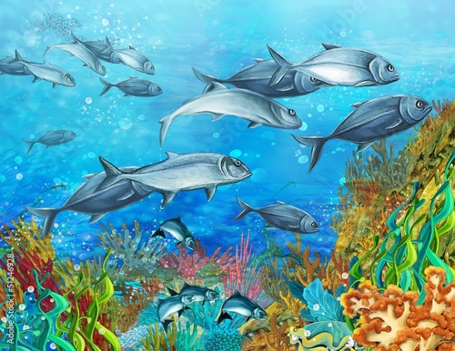 The coral reef - illustration for the children