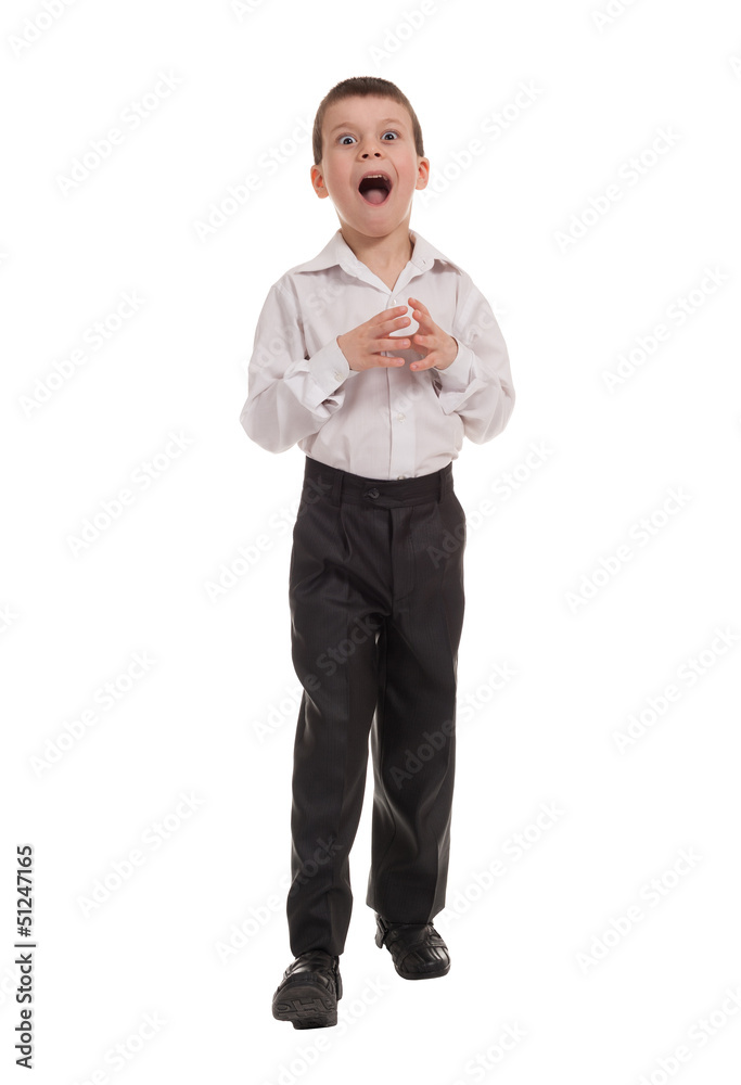 surprised boy on white surprised boy on white