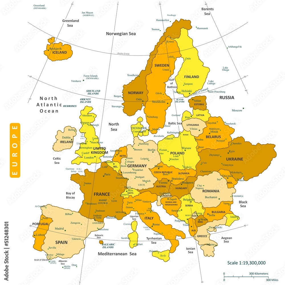 Naklejka premium Map of Europe