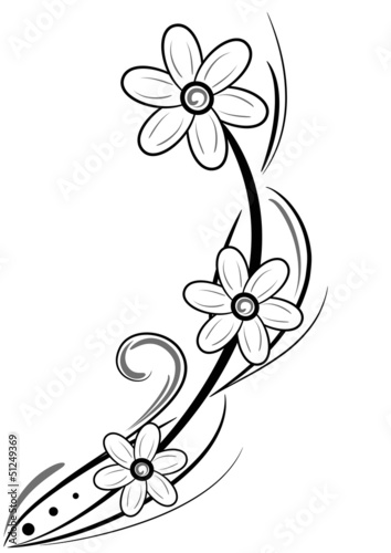 Fototapeta Naklejka Na Ścianę i Meble -  decorazione floreale tatuaggio