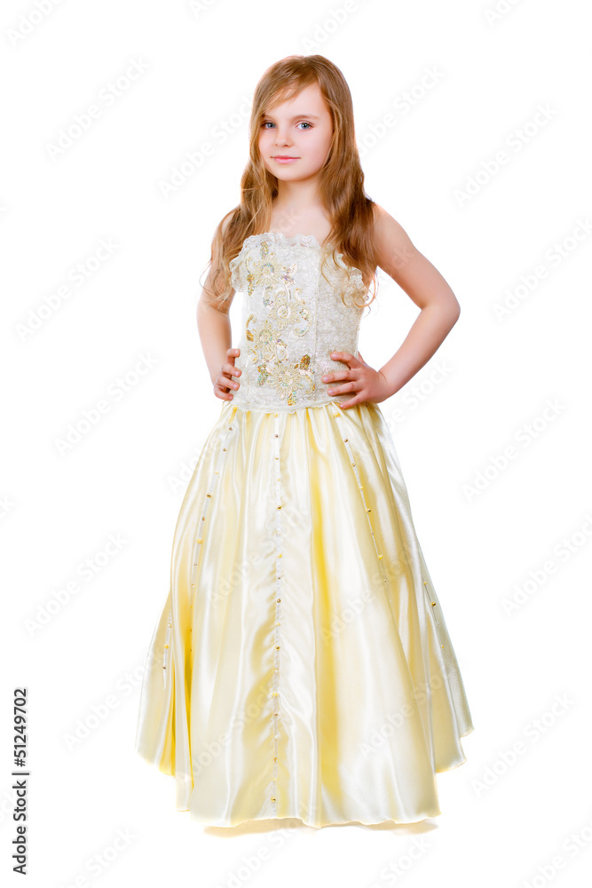 Little girl in golden dress