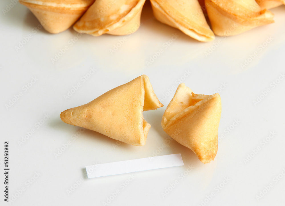 Fortune cookies, isolated on white Fortune cookies, isolated on white