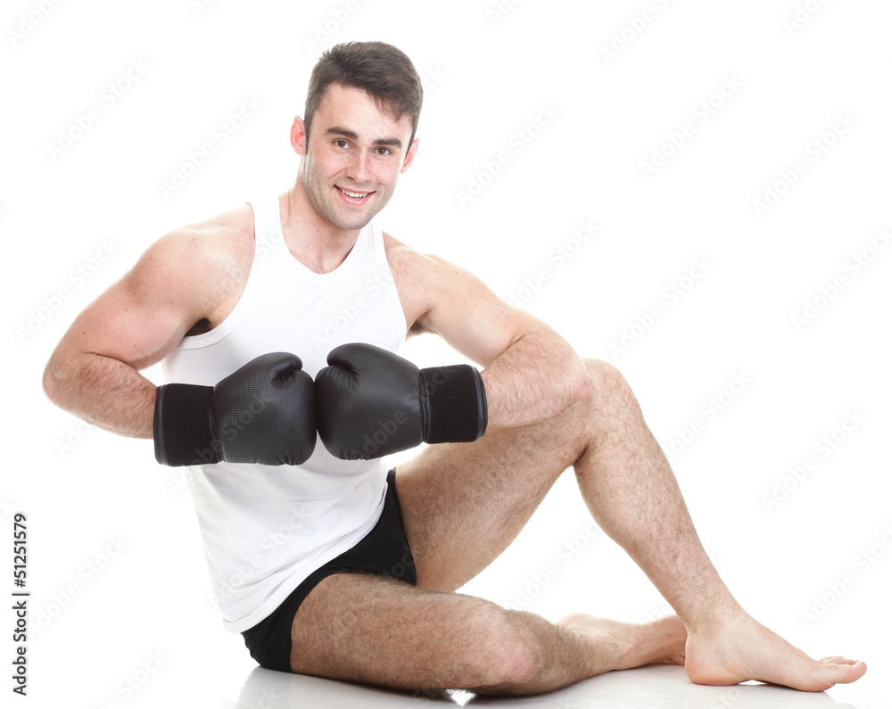 isolated studio picture from a young boxer isolated studio picture from a young boxer