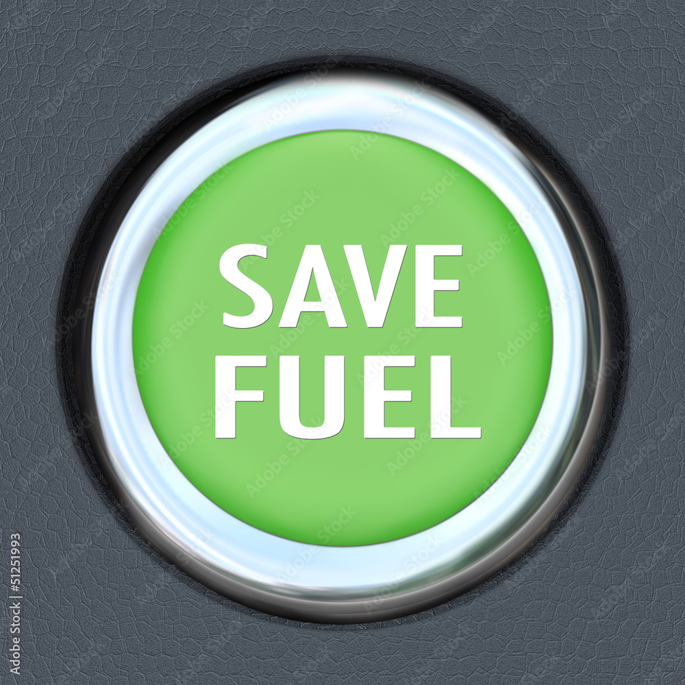 Save Fuel Green Car Start Button Saving Gasoline Save Fuel Green Car Start Button Saving Gasoline