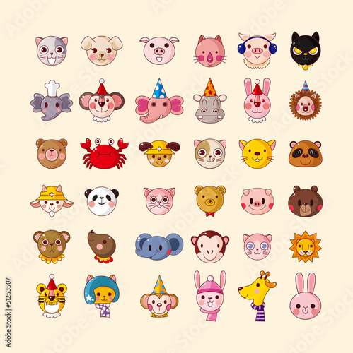 set of animal head icons