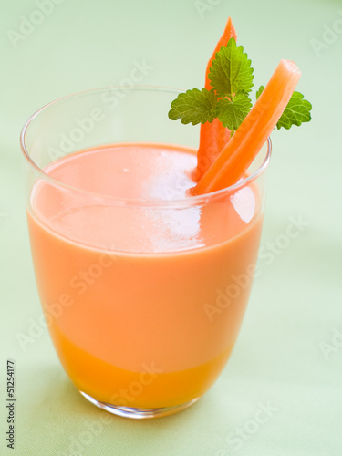 Fresh carrot smoothie