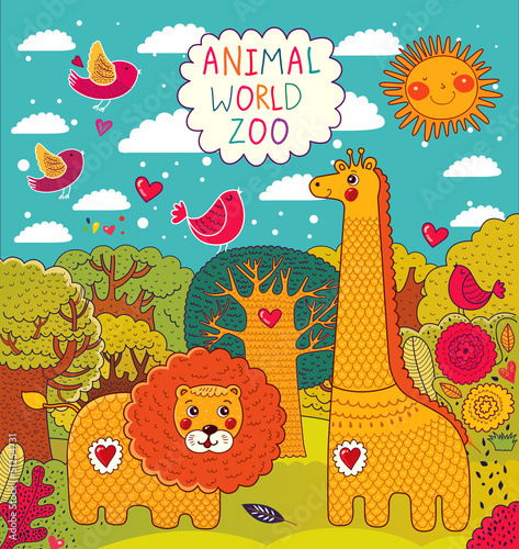 Vector illustration with animals