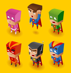 Stickers Superhelden Verzameling kleurrijke superhelden  © Ogerepus
