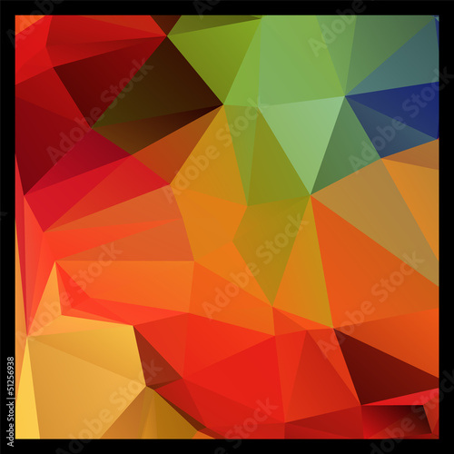 Colorful red and green polygon abstract background  vector